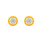 22k Yellow Cubic Zirconia Studs Fancy Earrings with gold weight of 1.9g
